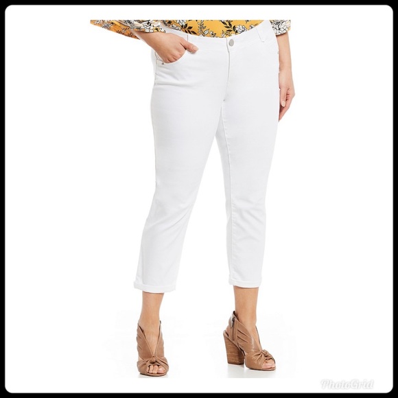 NWT Democracy “Ab Solution” Crop Ankle Jeans White - Picture 4 of 14